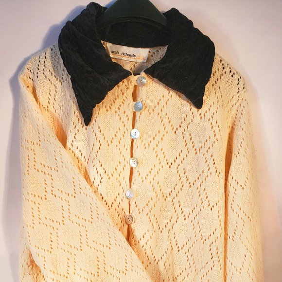 Vintage Sarah Richards Cream Knit Sweater - Picture 1 of 3